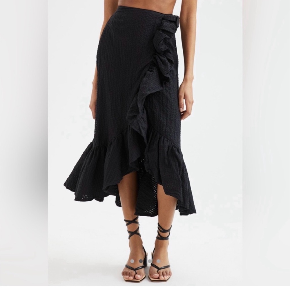 Sold item !!!!!!Anthropologie Maeve Ruffle Wrap Midi Skirt